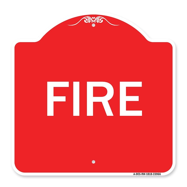 Signmission Designer Series Sign-Fire, Red & White Aluminum Architectural Sign, 18" x 18", RW-1818-23966 A-DES-RW-1818-23966 - main